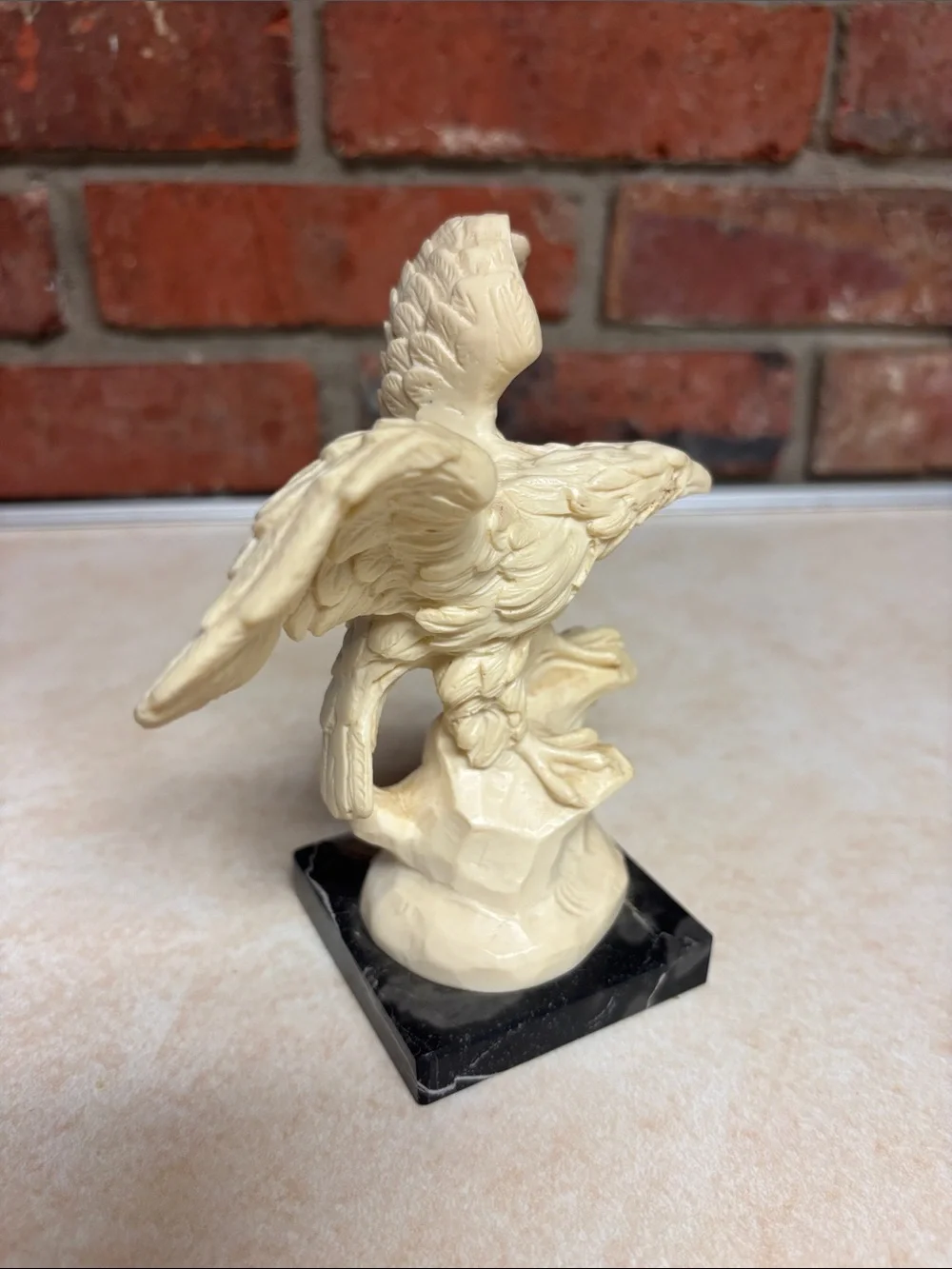 2 Vintage Alabaster Flying Eagle Sculpture Signed By A. Santini